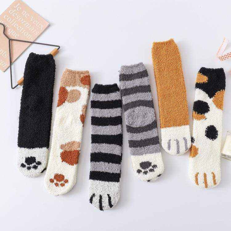 Winter Cat Claws Warm Sleep Socks