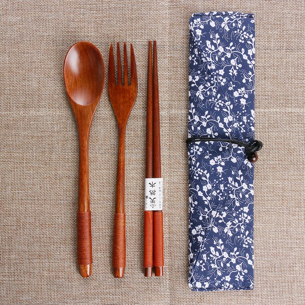 Wooden Travel Cutlery Set