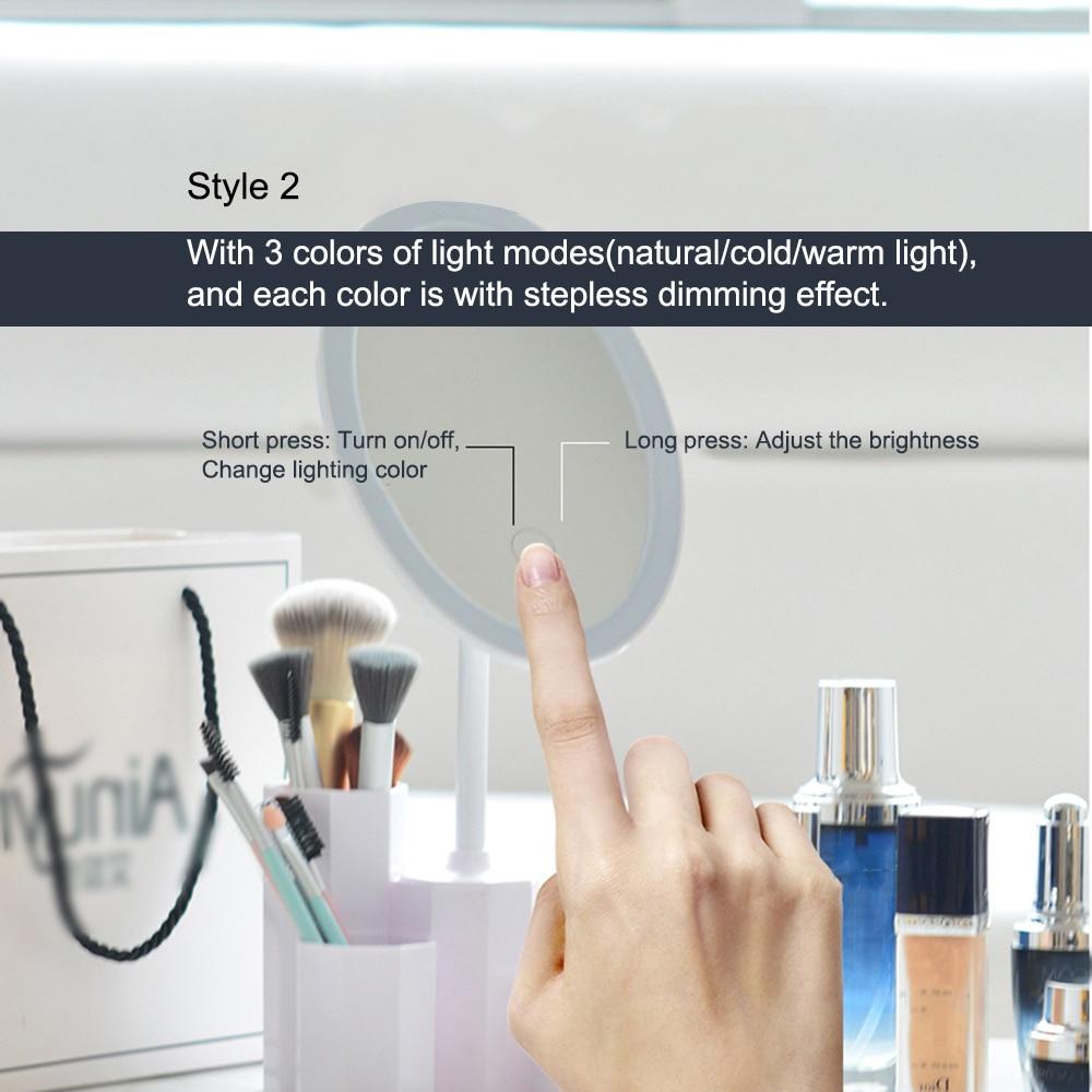 LED Cosmetic Mirror with Storage Base Organizer