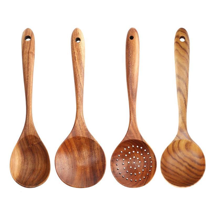 Wooden Kitchen Cooking Utensil Set