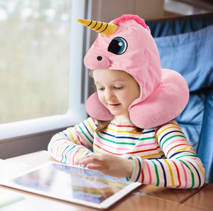 Hooded Unicorn Travel Pillow