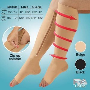 Zipper Compression Pain Relief and Anti Swollen Ankles Comfy Socks