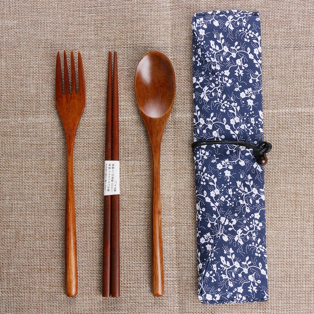 Wooden Travel Cutlery Set
