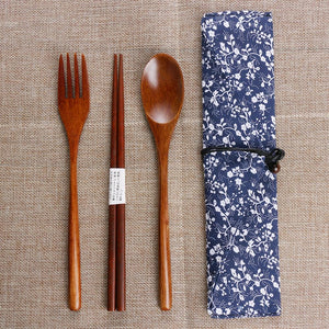 Wooden Travel Cutlery Set