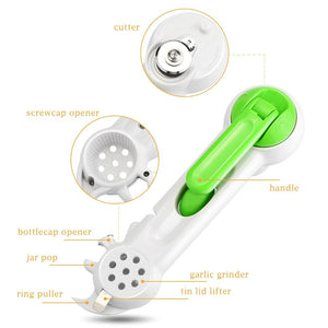 7 in 1 Creative Multi-function Can Opener With Grinding Garlic Kitchen Tools