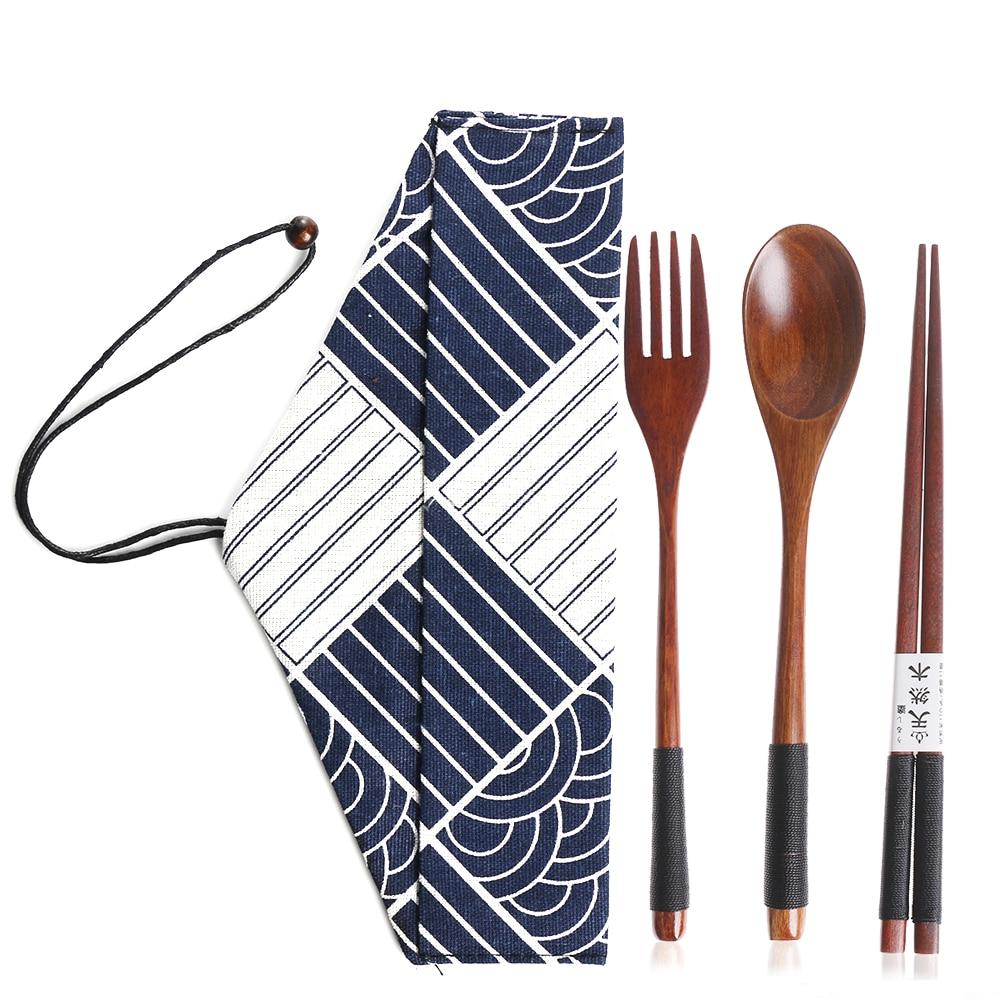 Wooden Travel Cutlery Set