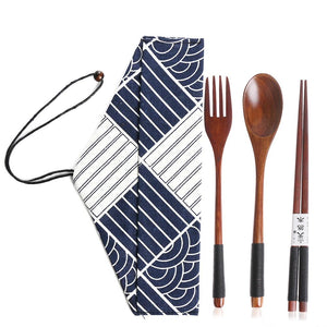 Wooden Travel Cutlery Set