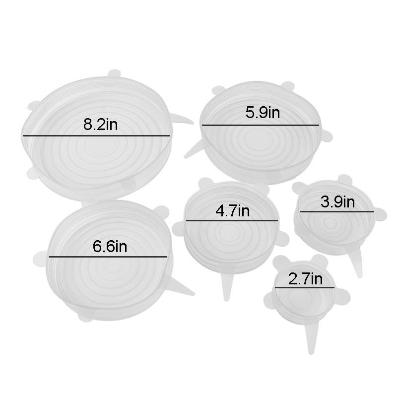 Stretchable Food Silicone Lid-6 Pieces