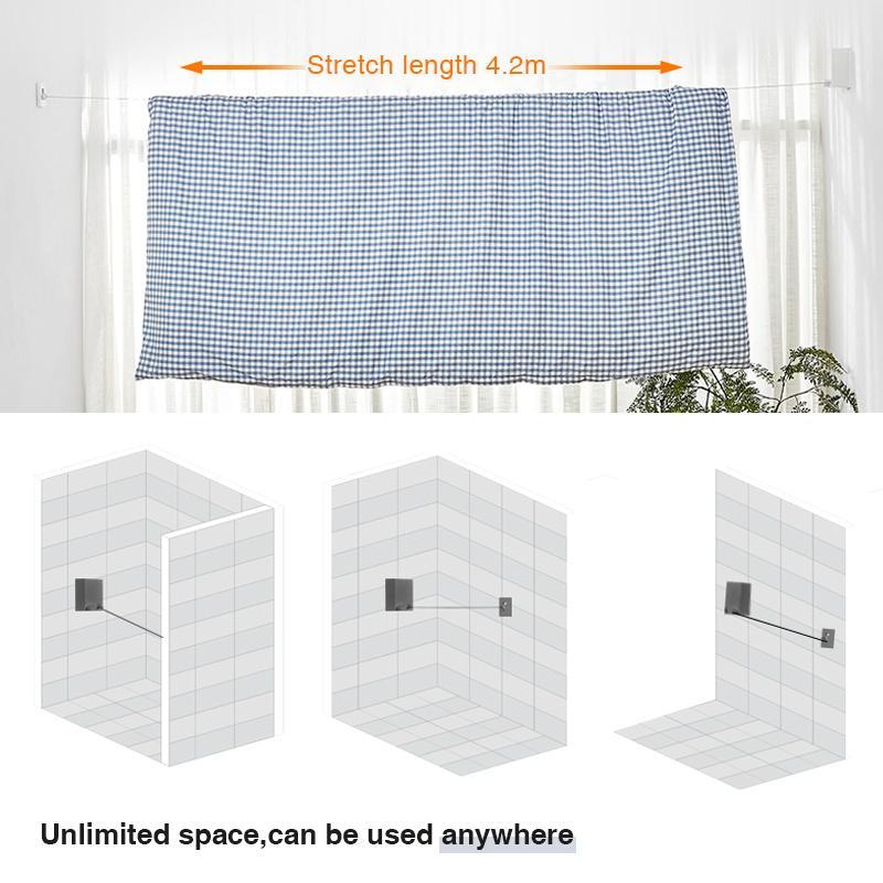 Telescopic Stainless String Invisible Clothesline