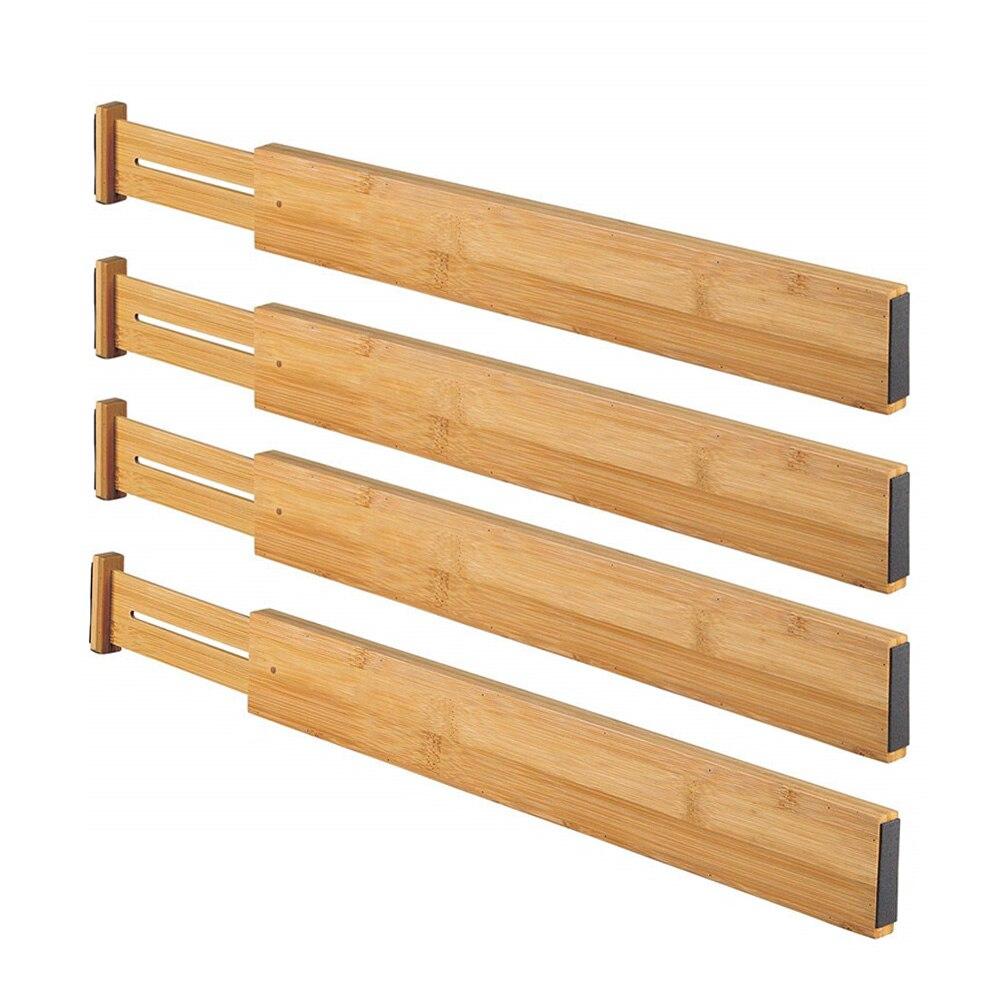 Adjustable Bamboo Drawer Organizer Pack Of 4