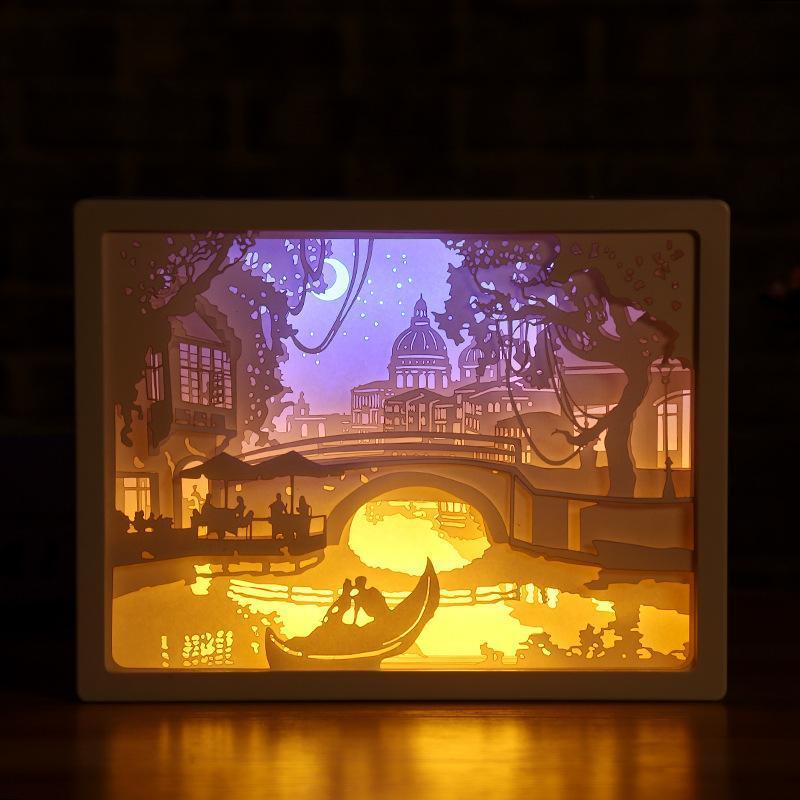 3D Light And Shadow DIY Decorative Paper Carving Lamp