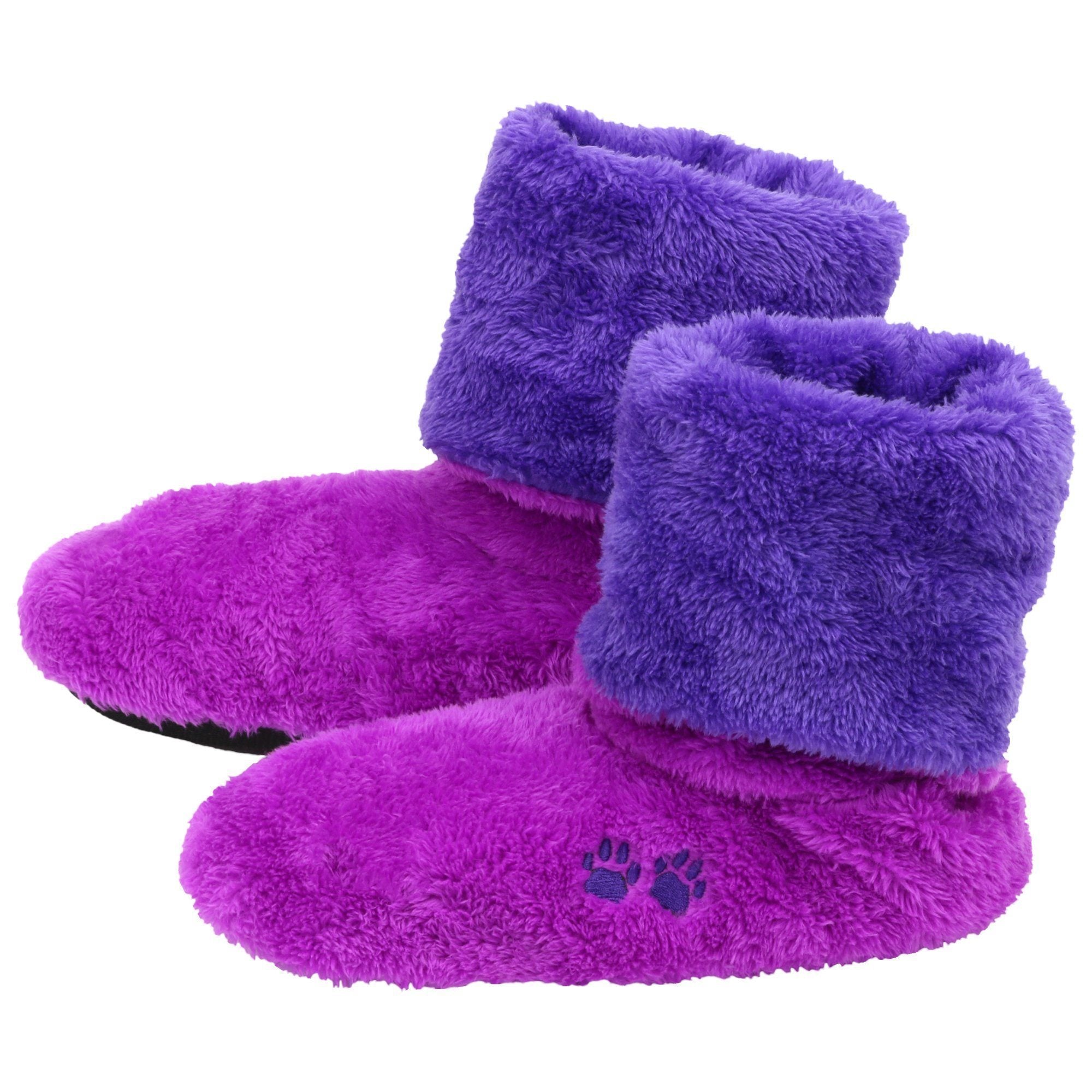 Super Cozy™ Paw Print Fleece Slipper Booties