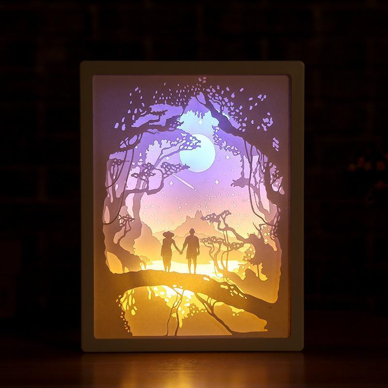 3D Light And Shadow DIY Decorative Paper Carving Lamp