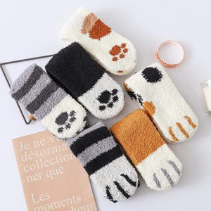 Winter Cat Claws Warm Sleep Socks