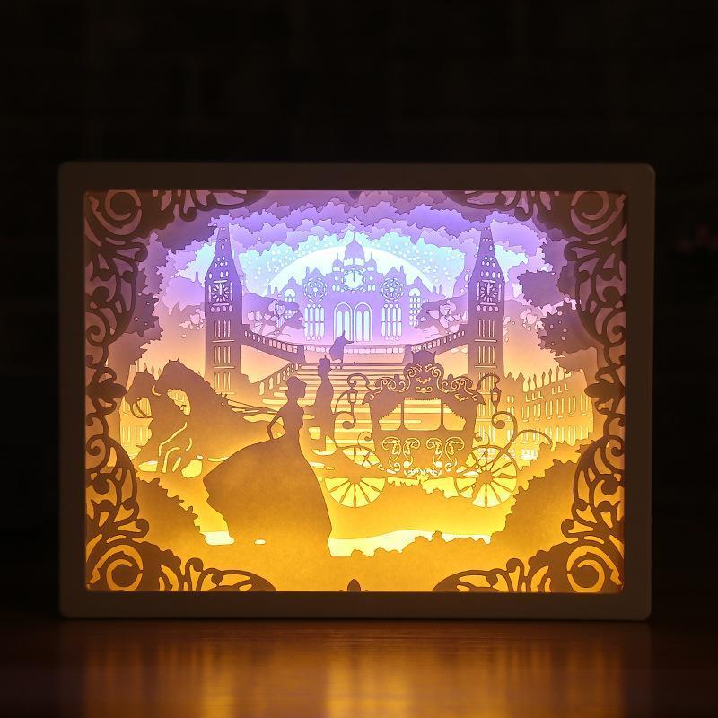 3D Light And Shadow DIY Decorative Paper Carving Lamp