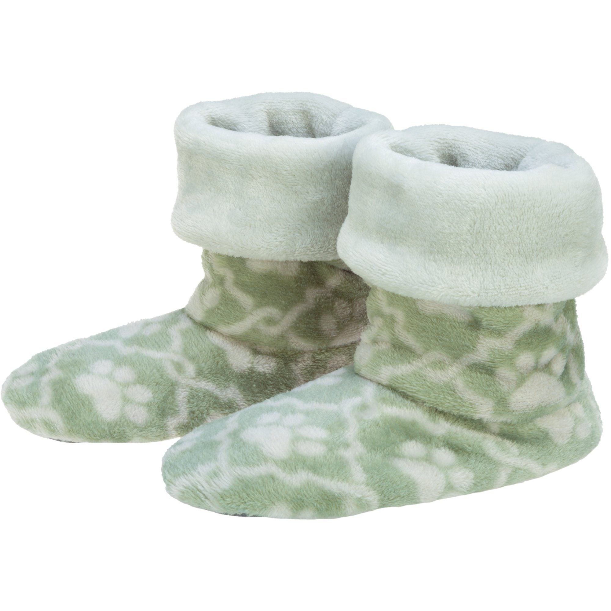 Super Cozy™ Paw Print Fleece Slipper Booties