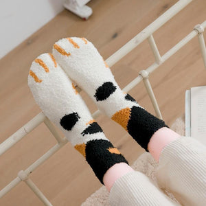 Winter Cat Claws Warm Sleep Socks