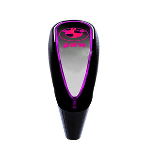 car logo LED leather shift lever