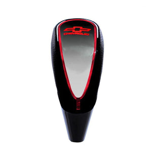 car logo LED leather shift lever