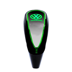 car logo LED leather shift lever