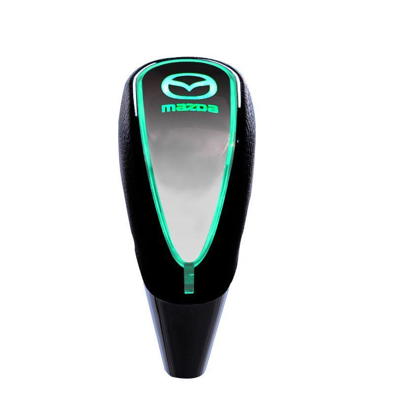 car logo LED leather shift lever