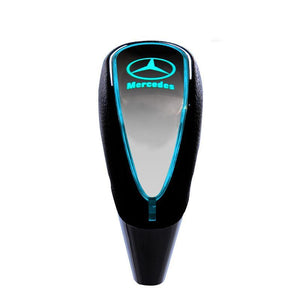 car logo LED leather shift lever