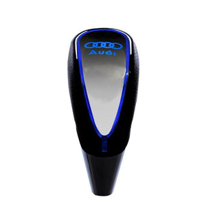 car logo LED leather shift lever