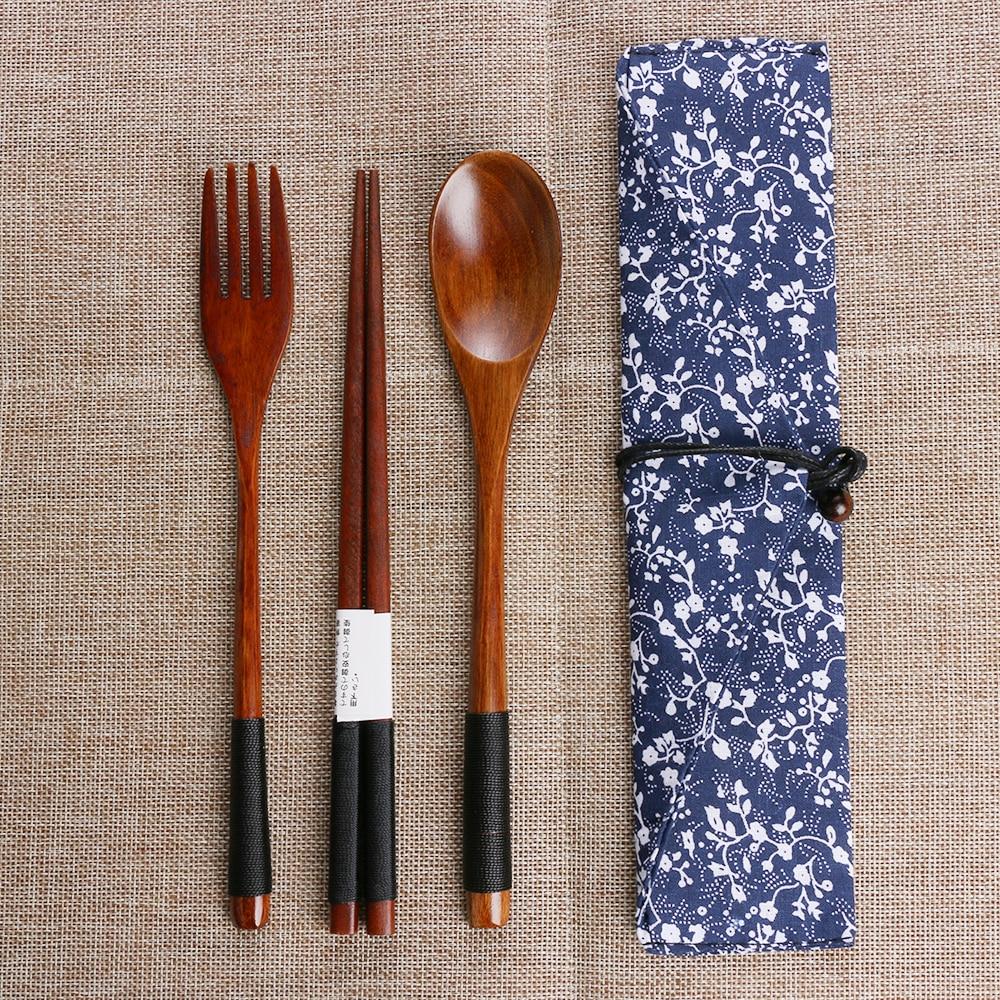 Wooden Travel Cutlery Set