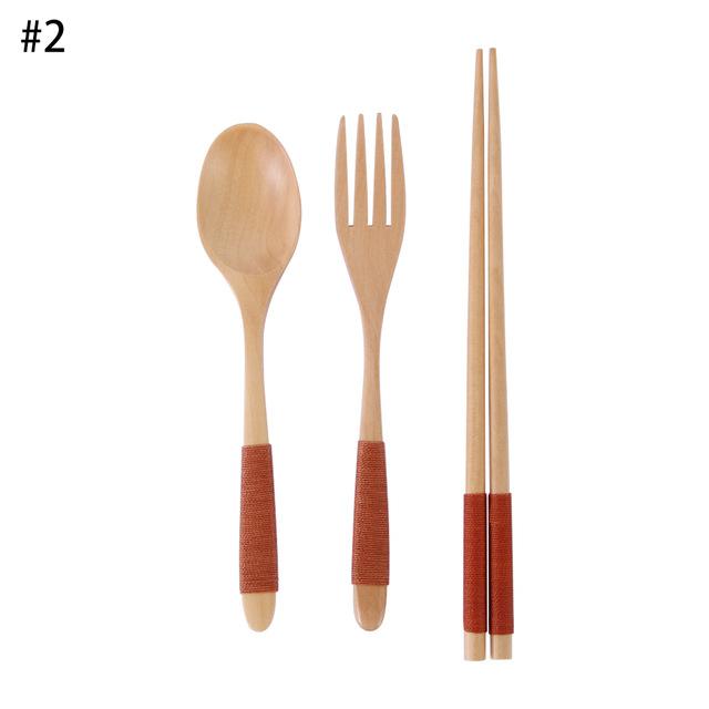 Wooden Travel Cutlery Set