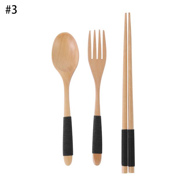 Wooden Travel Cutlery Set