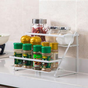 Double Layer Storage Shelf For Condiments Spices