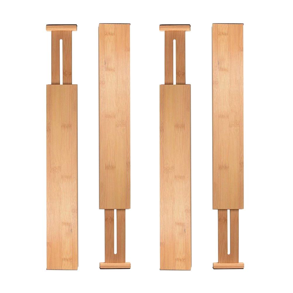 Adjustable Bamboo Drawer Organizer Pack Of 4