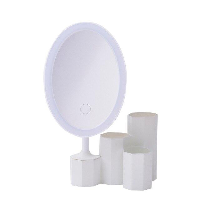 LED Cosmetic Mirror with Storage Base Organizer