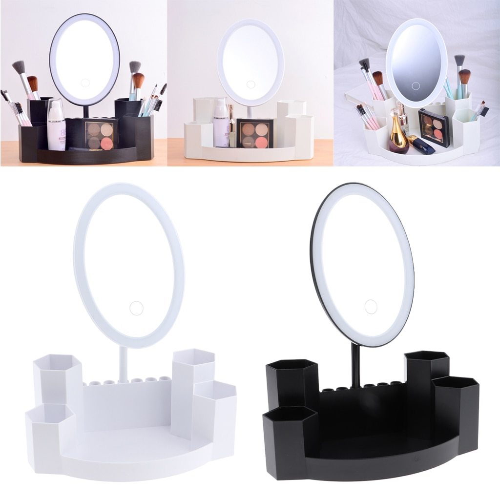 LED Vanity Makeup Mirror with Storage Space